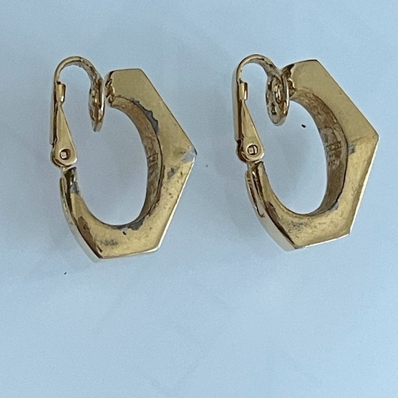 Givenchy New York Gold Toned Clip On Vintage Earrings - Picture 2 of 9